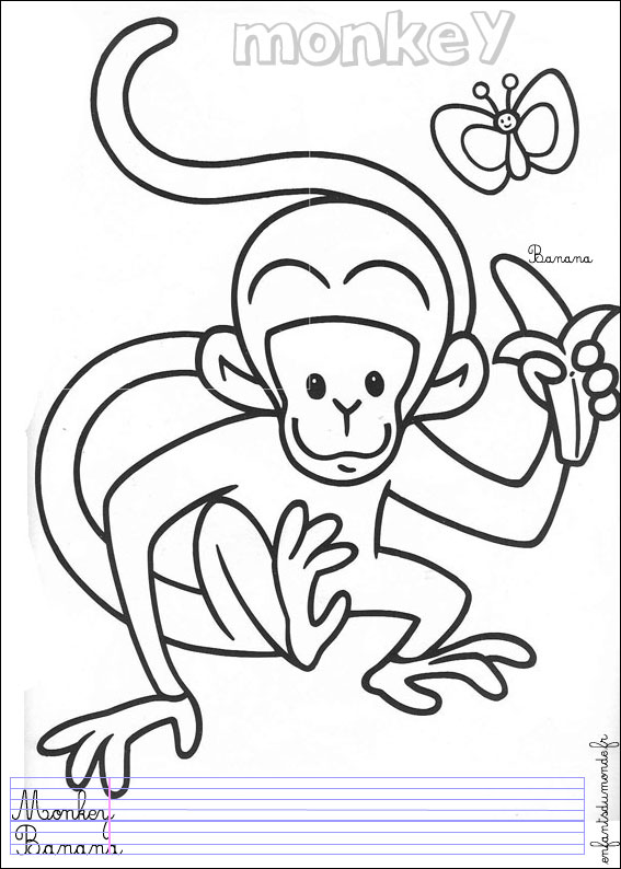 coloriage singe 1